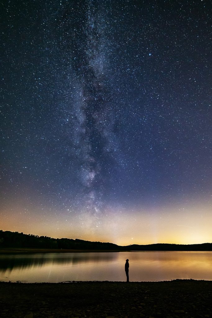 milky way, nature, human